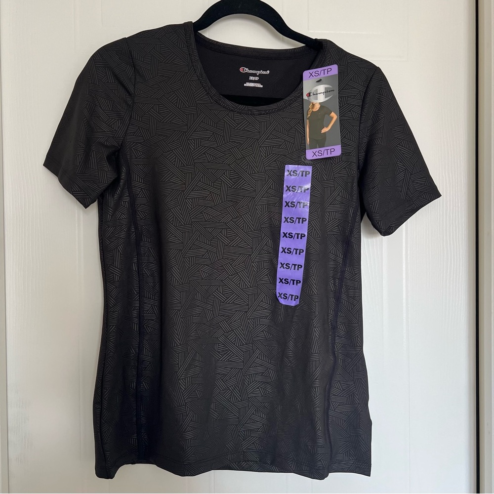BNWT Champion Black Patterned Tee